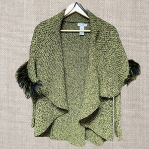LaSeine faux fur sweater S green